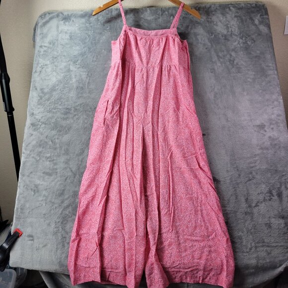 Cat & Jack Girls Pink Floral Wide Leg Jumpsuit L 10/12 Sleeveless Summer Outfit - Picture 9 of 10